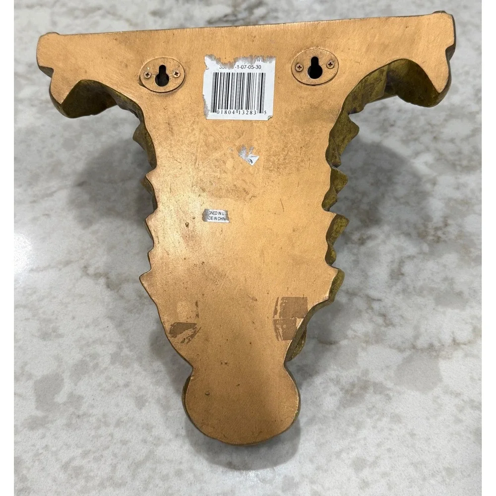 Vintage Gold Acanthus Leaf Wall Corbel Shelf Ornate Architectural Bracket